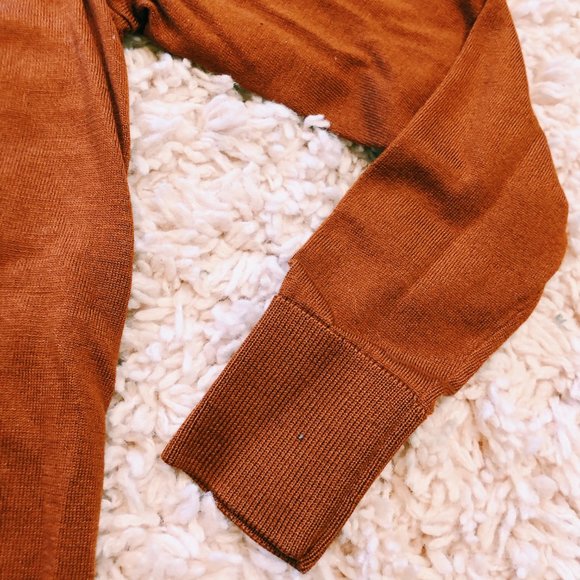 Ann Taylor LOFT Burnt Orange Button-Up Cardigan - Picture 5 of 7